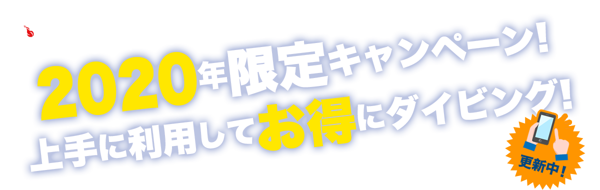2020年限定キャンペーン！上手に利用してお得にダイビング！