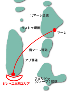 夏季限定・アリ環礁とことんジンベエ狙いルートマップ