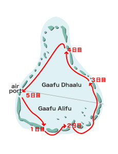 ガーフ環礁ルートマップ