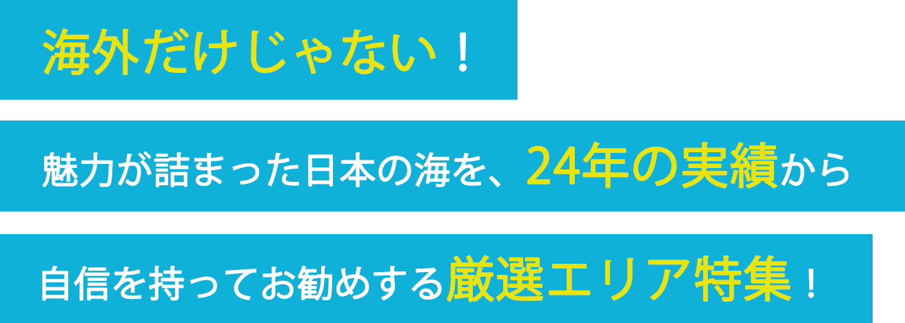 なぜ国内でダイビングがおすすめなのか？24年の実績をもつプロのスタッフが、その理由をご説明します。